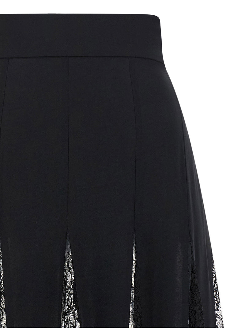 Dolce & Gabbana Dolce & Gabbana Charmeuse Skirt With Lace