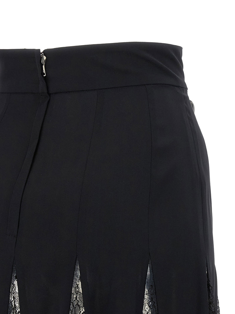 Dolce & Gabbana Dolce & Gabbana Charmeuse Skirt With Lace