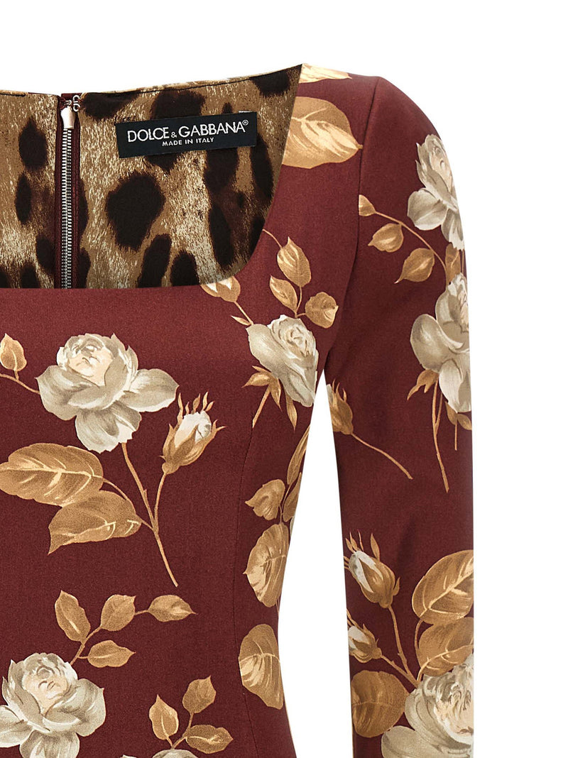 Dolce & Gabbana Dolce & Gabbana Rose Print Dress