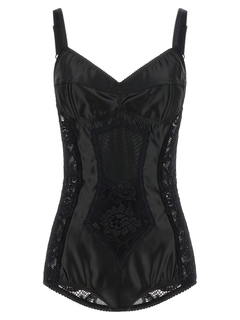 Dolce & Gabbana Dolce & Gabbana Satin And Lace Corsetry Bodysuit