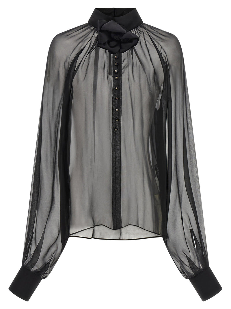 Dolce & Gabbana Dolce & Gabbana Chiffon Blouse With Flower