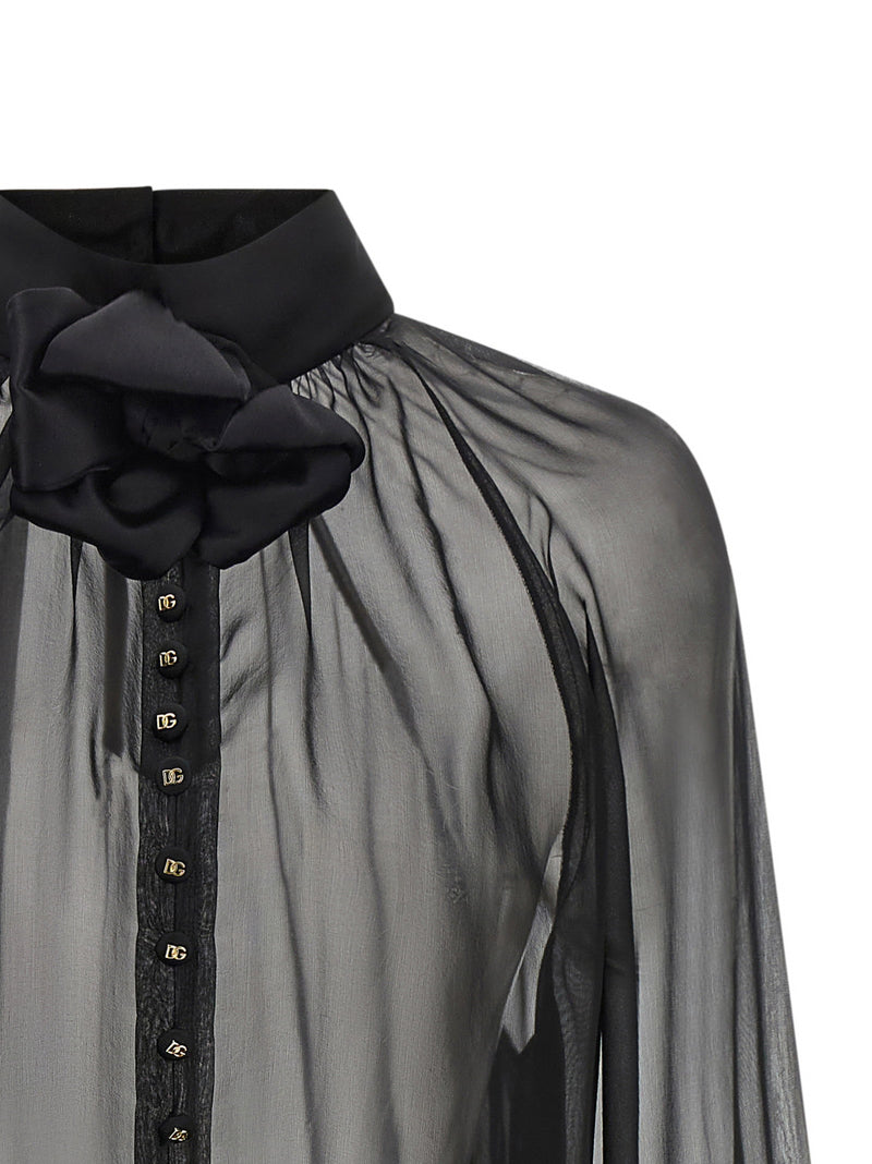 Dolce & Gabbana Dolce & Gabbana Chiffon Blouse With Flower