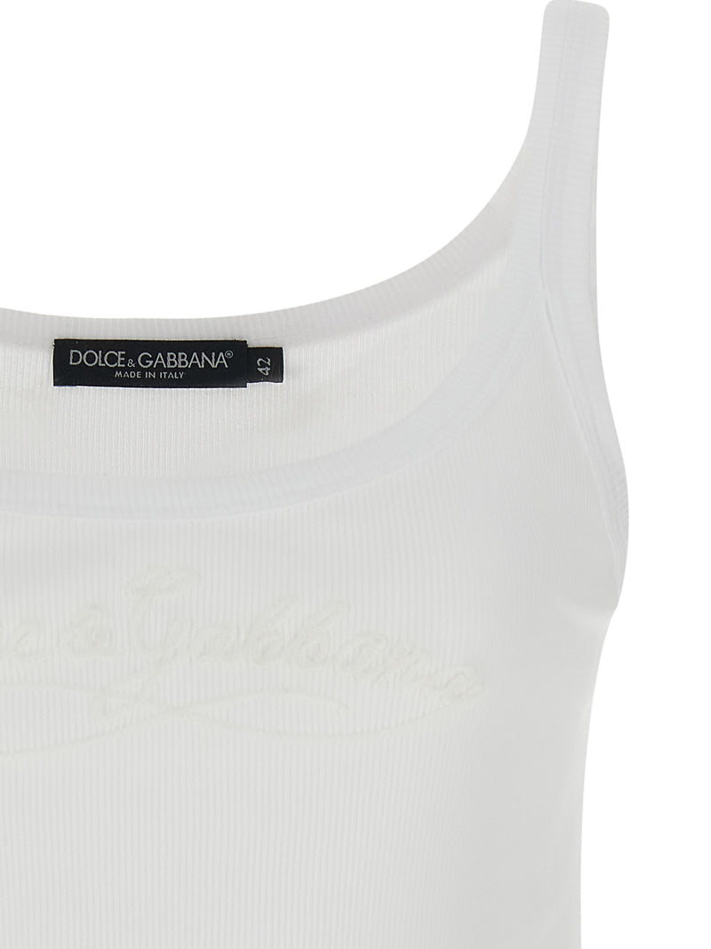 Dolce & Gabbana Logo Embroidery Tank Top | Urbalenti™ NYC