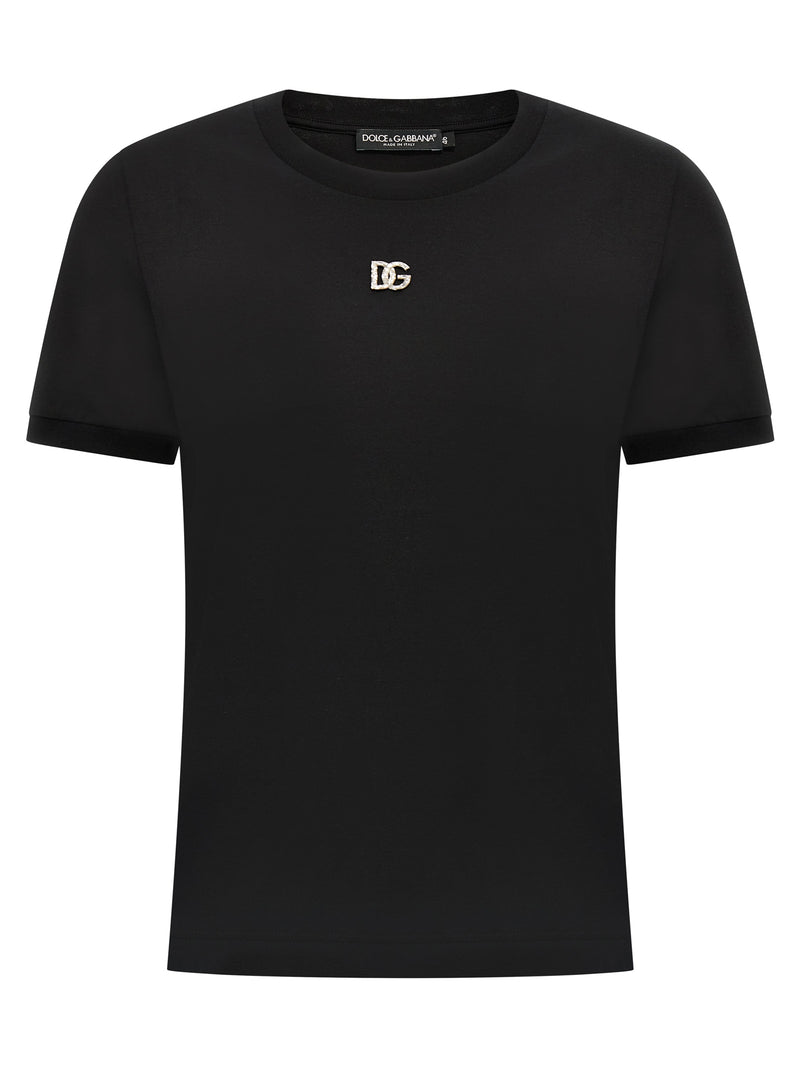 Dolce & Gabbana Dolce & Gabbana Rhinestone Logo T-shirt