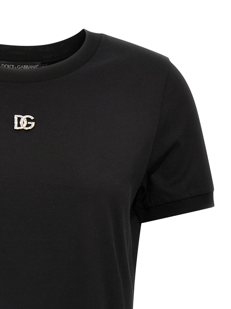 Dolce & Gabbana Dolce & Gabbana Rhinestone Logo T-shirt
