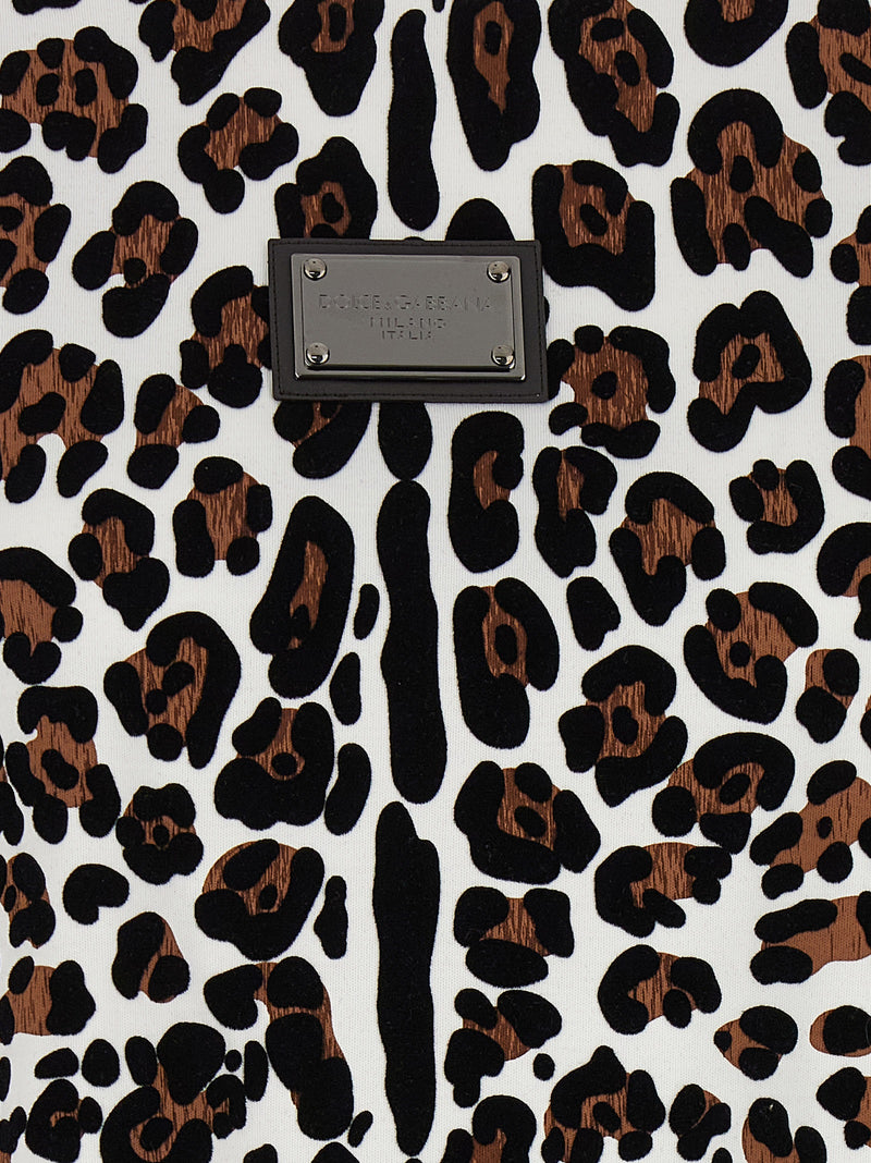 Dolce & Gabbana Dolce & Gabbana Animal Print Logo Plaque T-shirt