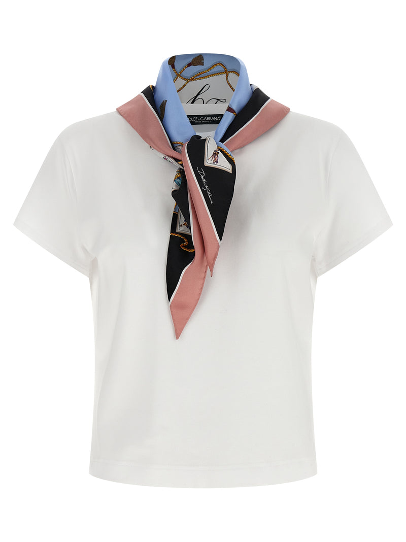 Dolce & Gabbana T-Shirt With Scarf - Cotton Short Sleeve - Style EW0800... | Urbalenti™ NYC