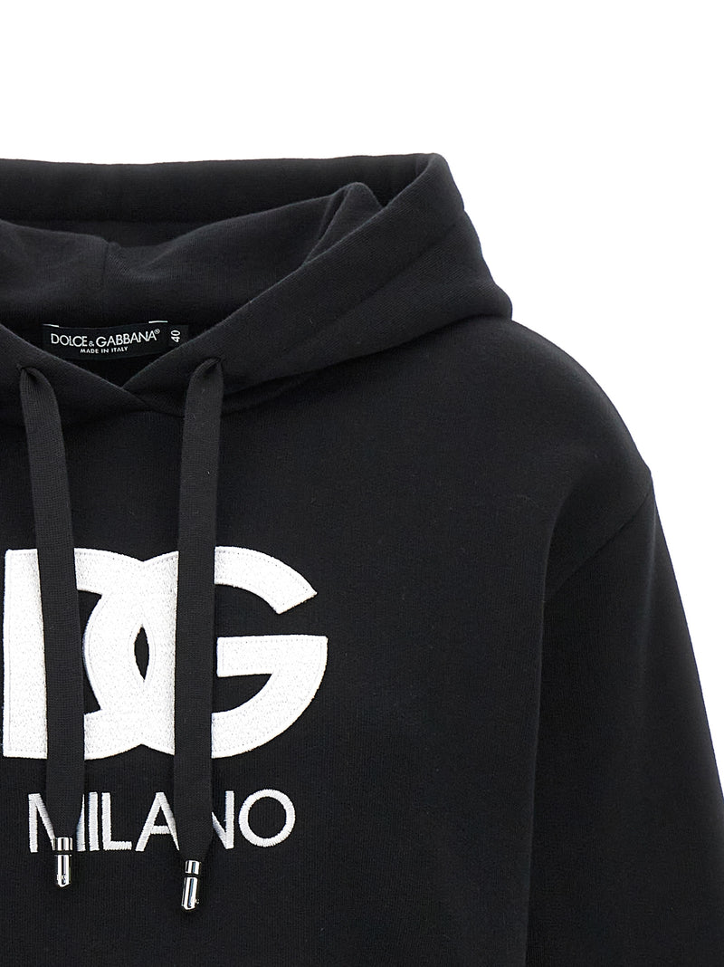 Dolce & Gabbana Logo Embroidery Cropped Hoodie | Urbalen... | Urbalenti™ NYC