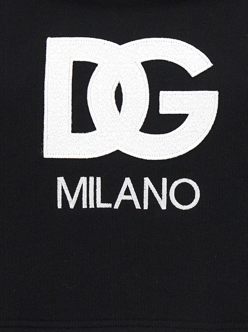 Dolce & Gabbana Logo Embroidery Cropped Hoodie | Urbalen... | Urbalenti™ NYC