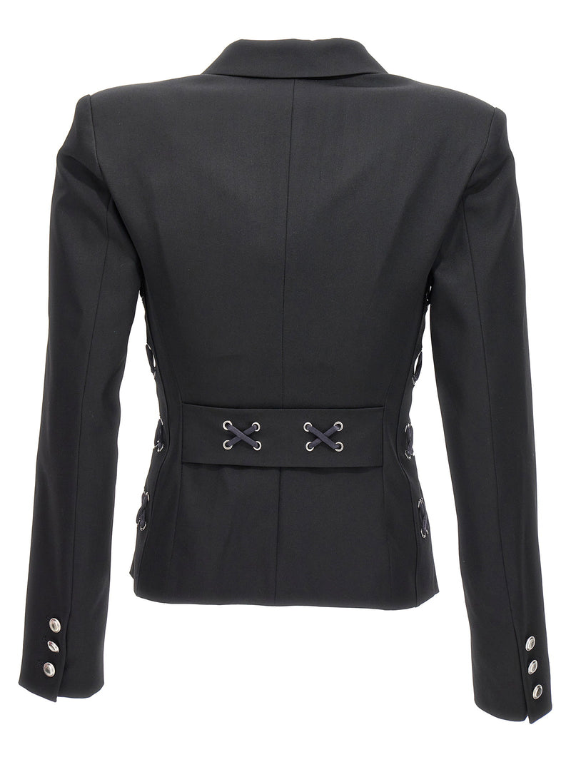 Alessandra Rich Alessandra Rich Single Breast Lace-up Blazer Jacket
