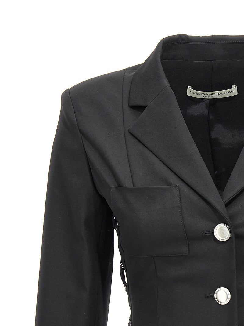 Alessandra Rich Alessandra Rich Single Breast Lace-up Blazer Jacket