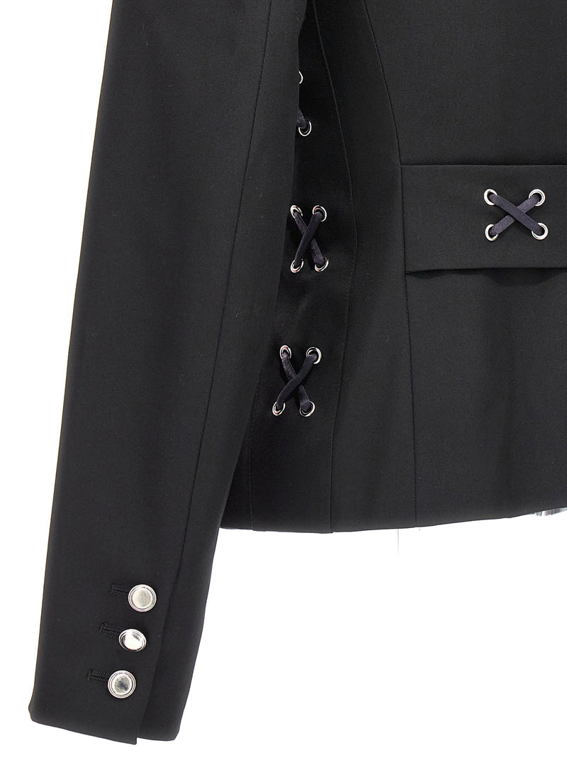 Alessandra Rich Alessandra Rich Single Breast Lace-up Blazer Jacket