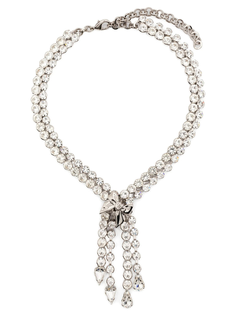 Alessandra Rich Alessandra Rich Bow Crystals Necklace