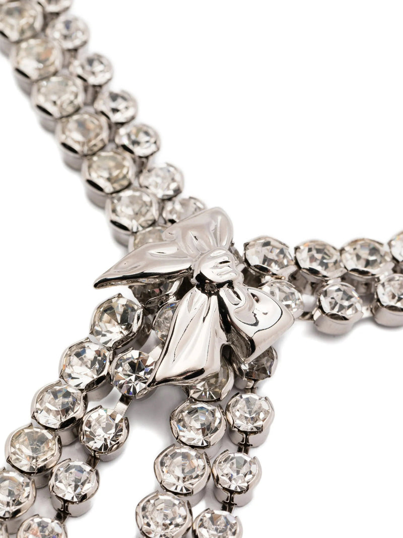 Alessandra Rich Alessandra Rich Bow Crystals Necklace