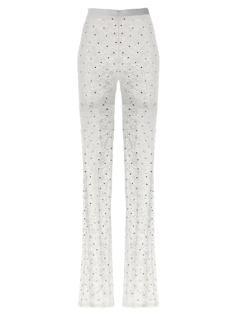 Alessandra Rich Alessandra Rich Rhinestone Lace Leggings
