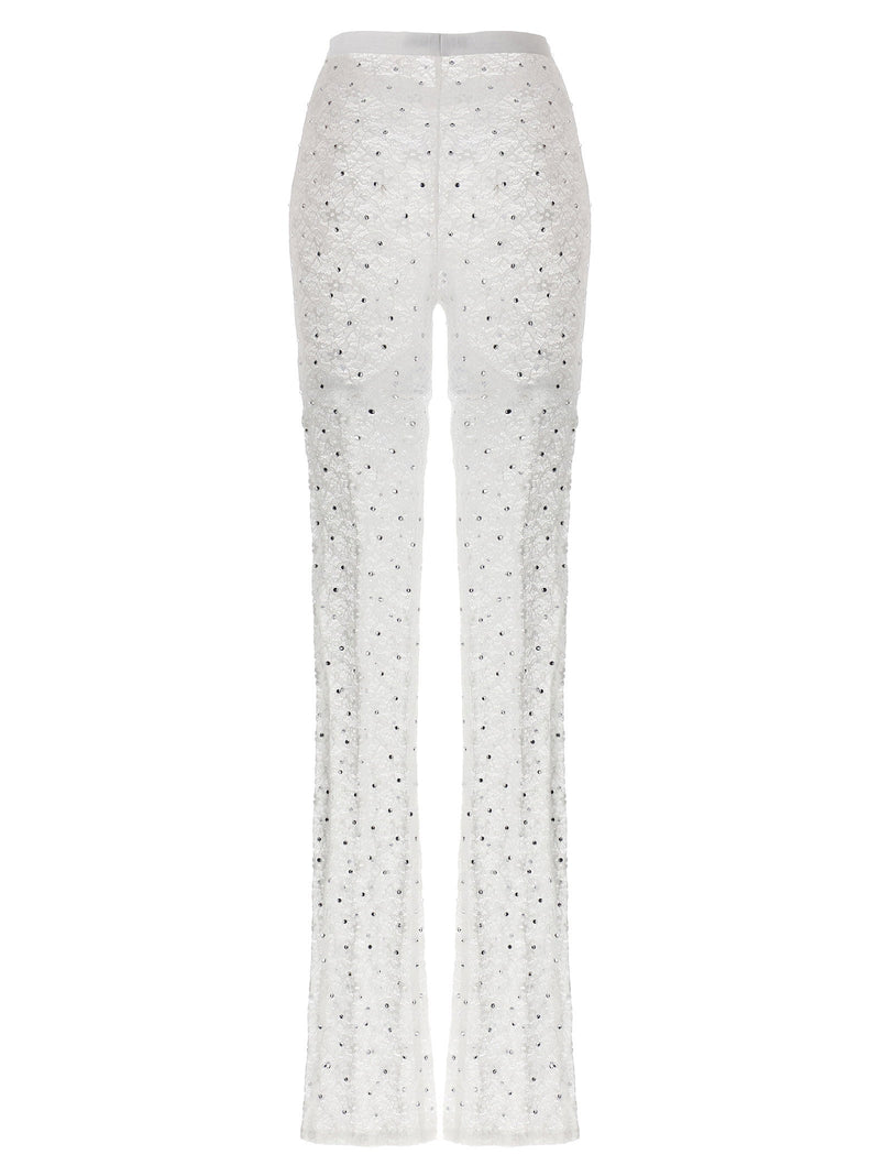 Alessandra Rich Alessandra Rich Rhinestone Lace Leggings
