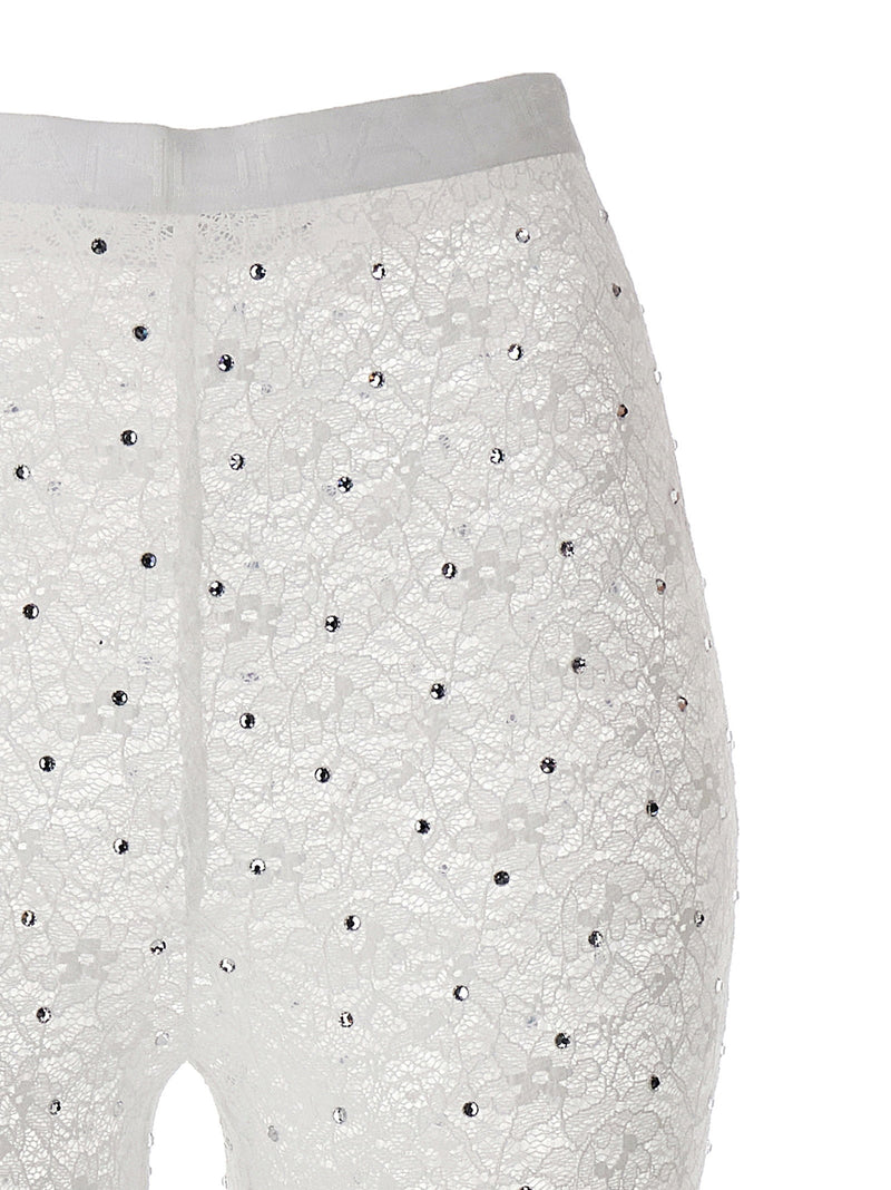 Alessandra Rich Alessandra Rich Rhinestone Lace Leggings