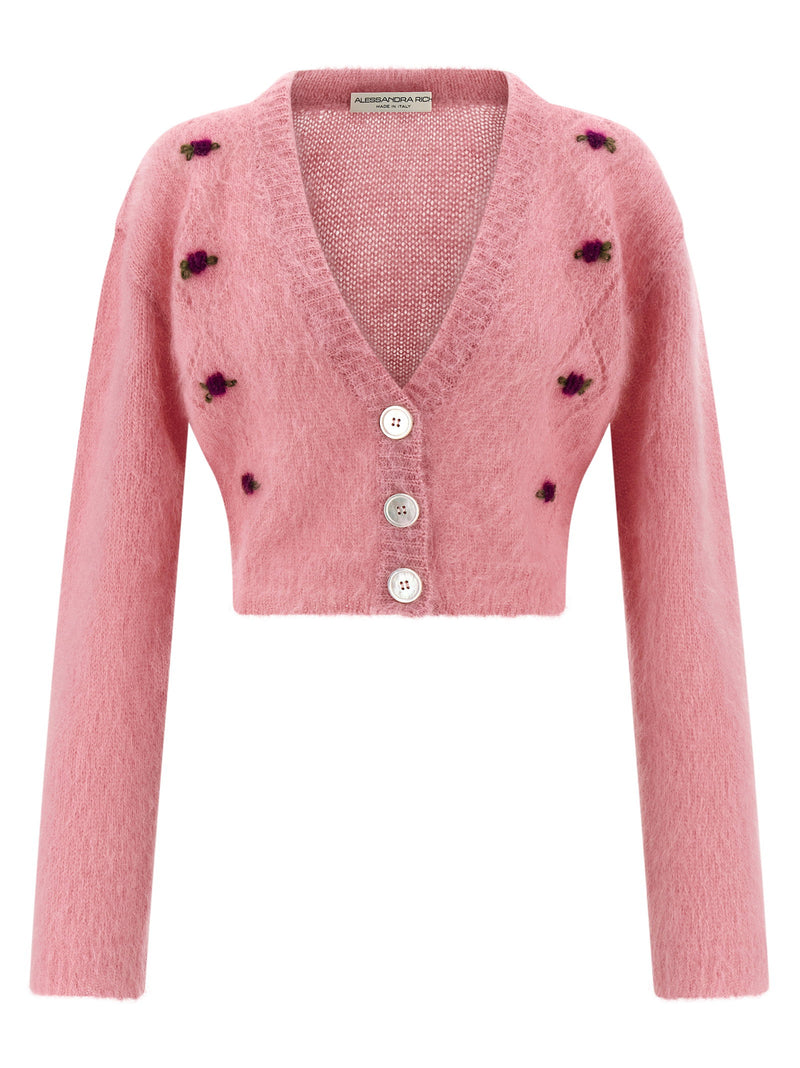 Alessandra Rich Alessandra Rich Carded Mohair Cardigan