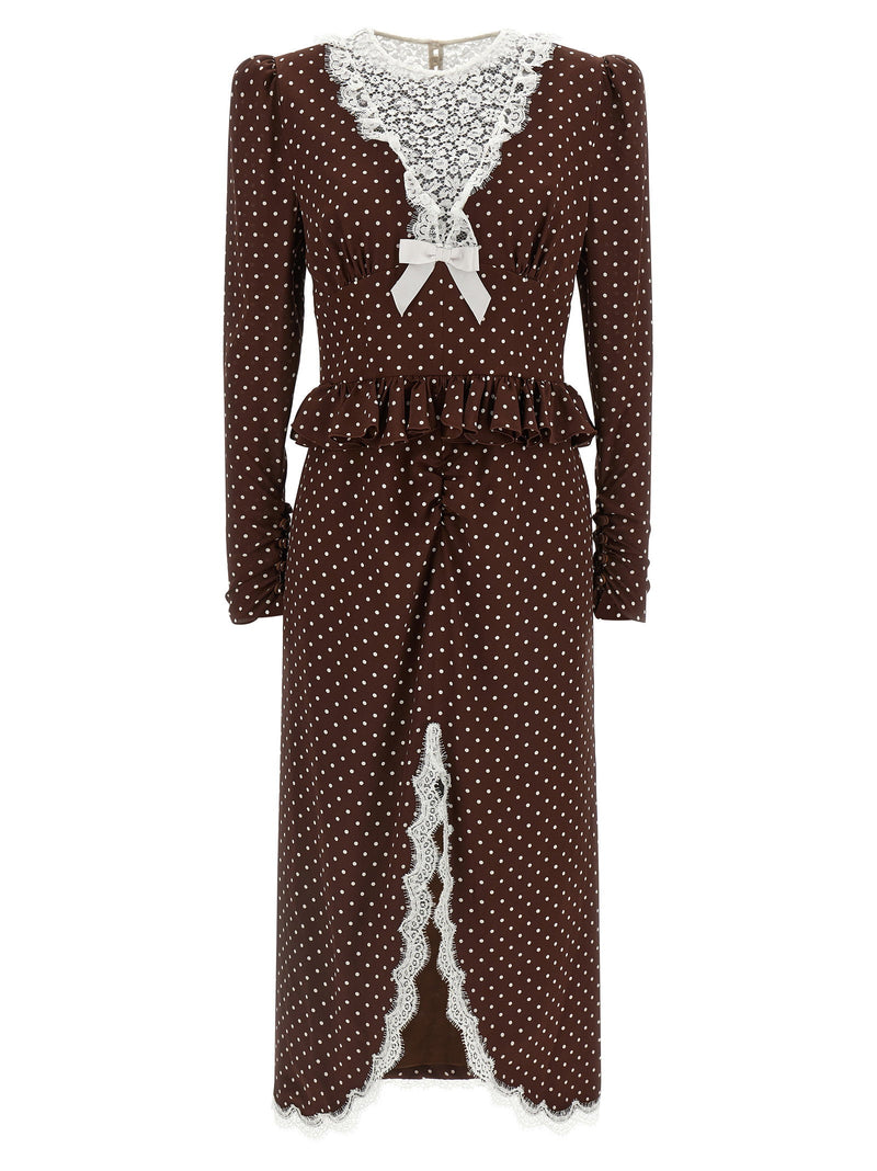 Alessandra Rich Alessandra Rich Polka Dot Midi Dress