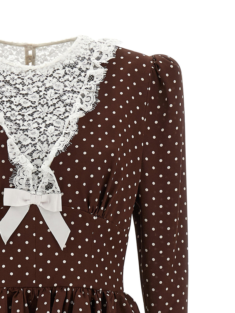 Alessandra Rich Alessandra Rich Polka Dot Midi Dress