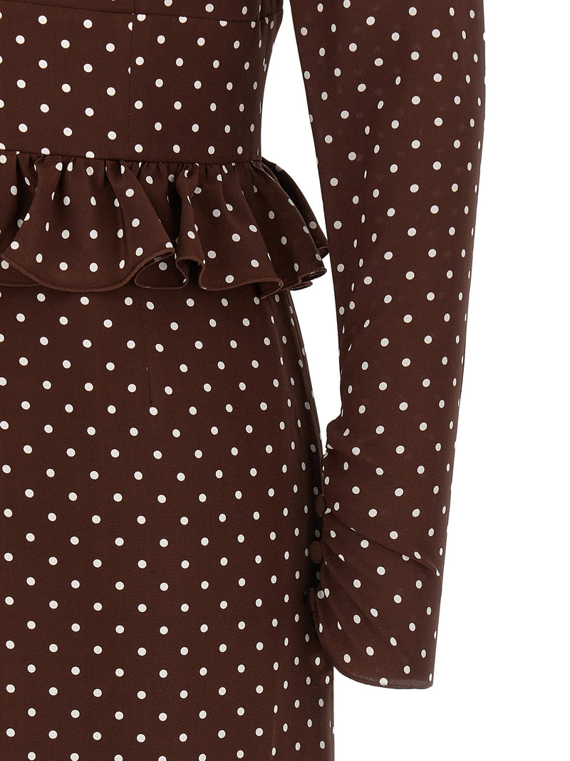 Alessandra Rich Alessandra Rich Polka Dot Midi Dress