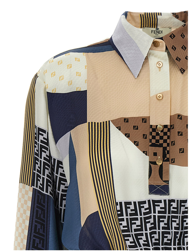 Fendi Patchwork Silk Dress | Urbalenti™ NYC
