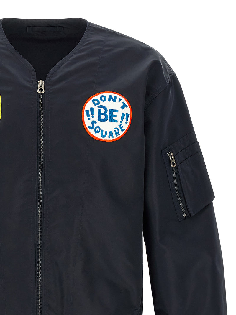 Kenzo Kenzo Badges Collarless Bomber Jacket