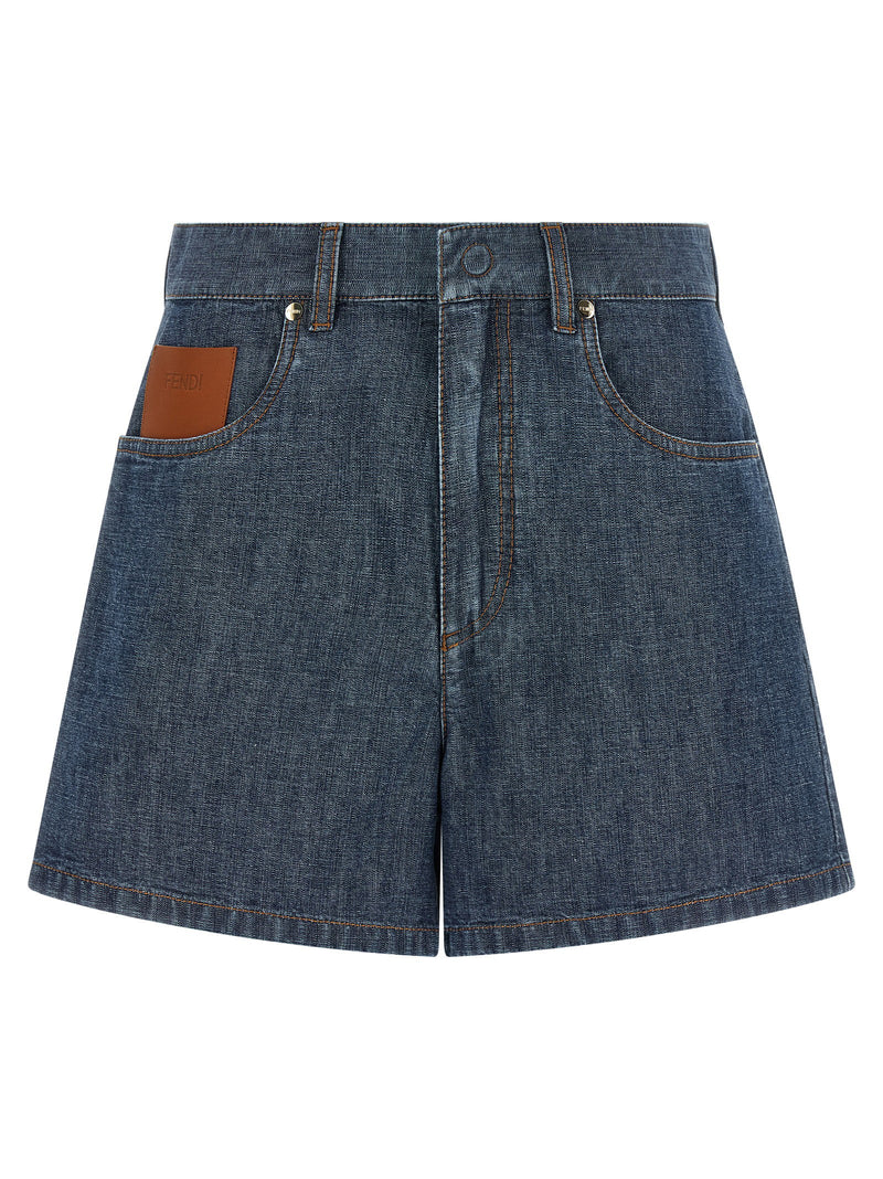 Fendi Fendi Chambray Denim Shorts
