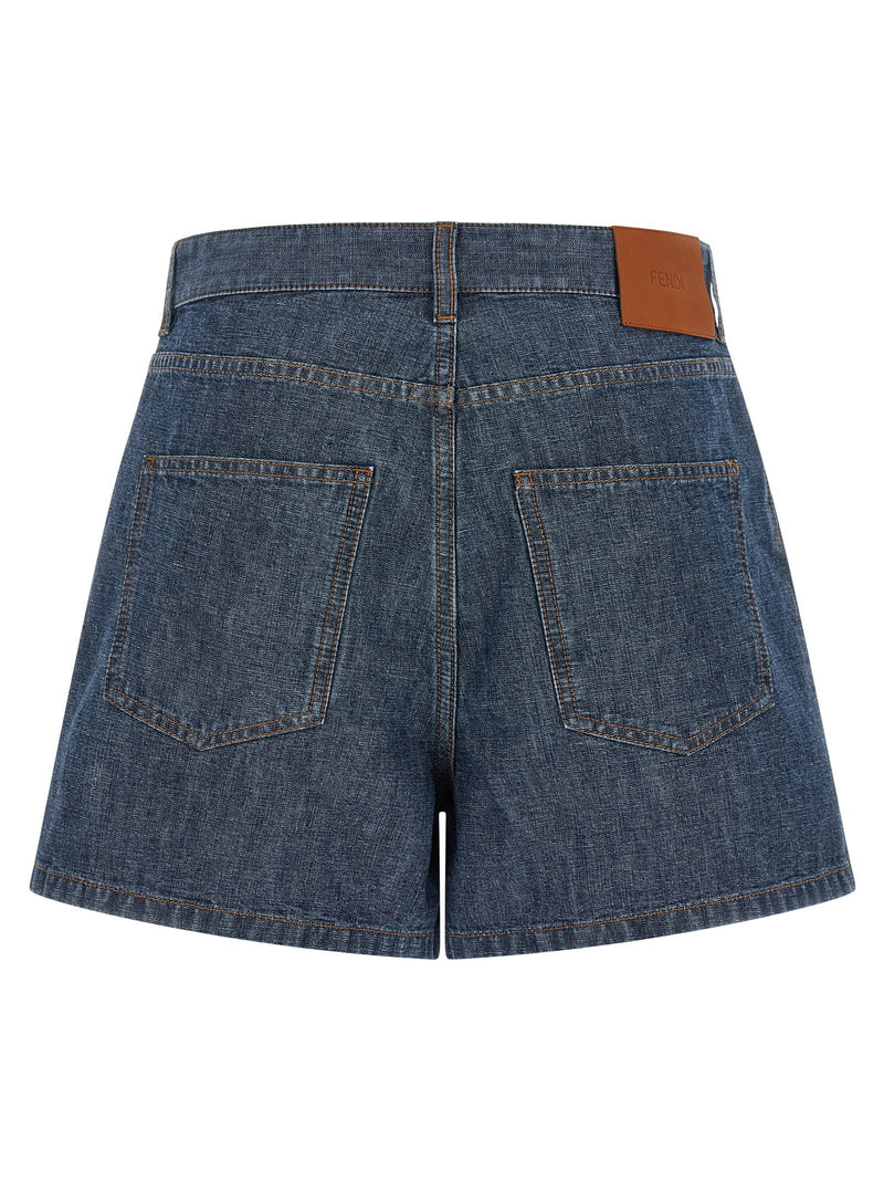 Fendi Fendi Chambray Denim Shorts