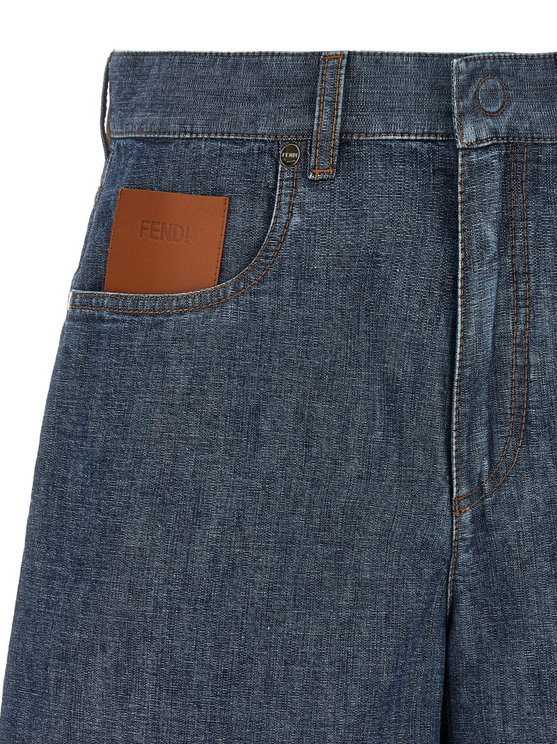 Fendi Fendi Chambray Denim Shorts