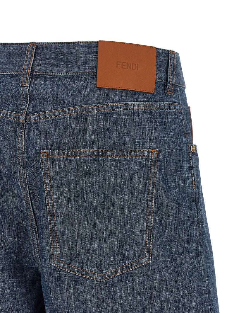 Fendi Fendi Chambray Denim Shorts