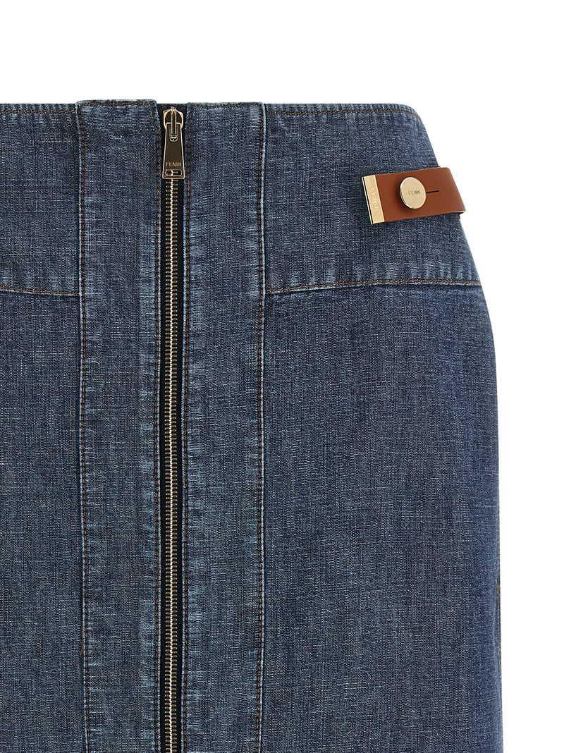 Fendi Fendi Chambray Denim Skirt