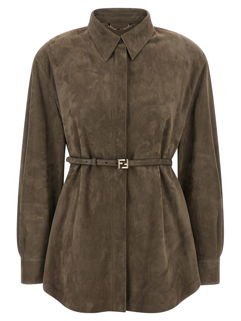 Fendi Suede Shirt - Style 8AVRGF1T6F | Urbalenti™ NYC