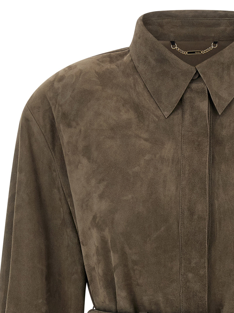 Fendi Suede Shirt - Style 8AVRGF1T6F | Urbalenti™ NYC