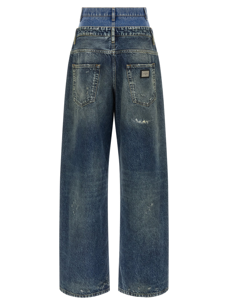 Dolce & Gabbana Double Layer Jeans | Urbalenti™ NYC