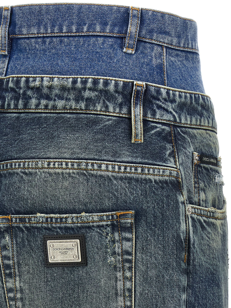 Dolce & Gabbana Double Layer Jeans | Urbalenti™ NYC