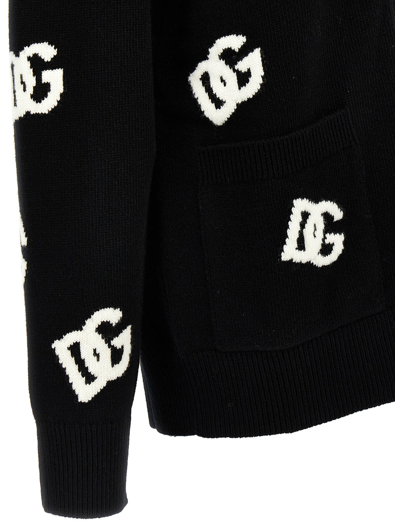 Dolce & Gabbana Jacquard Logo Cardigan | Urbalenti™ NYC