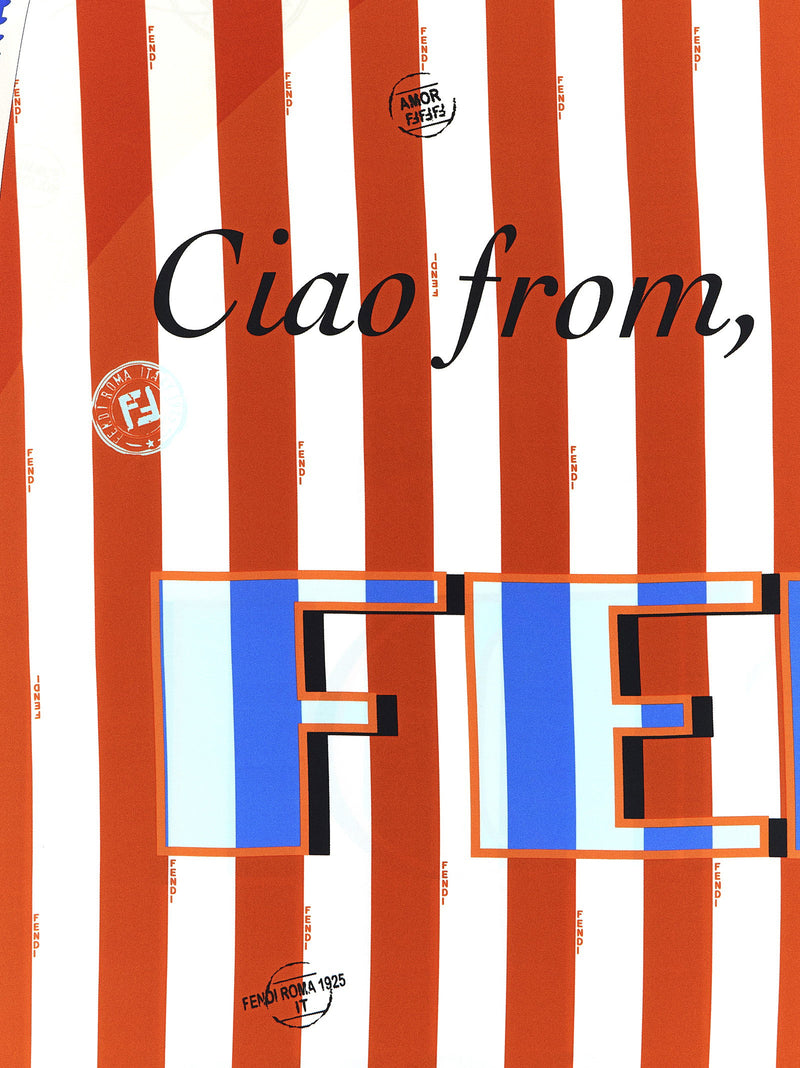 Fendi Fendi Pequin Silk Scarf