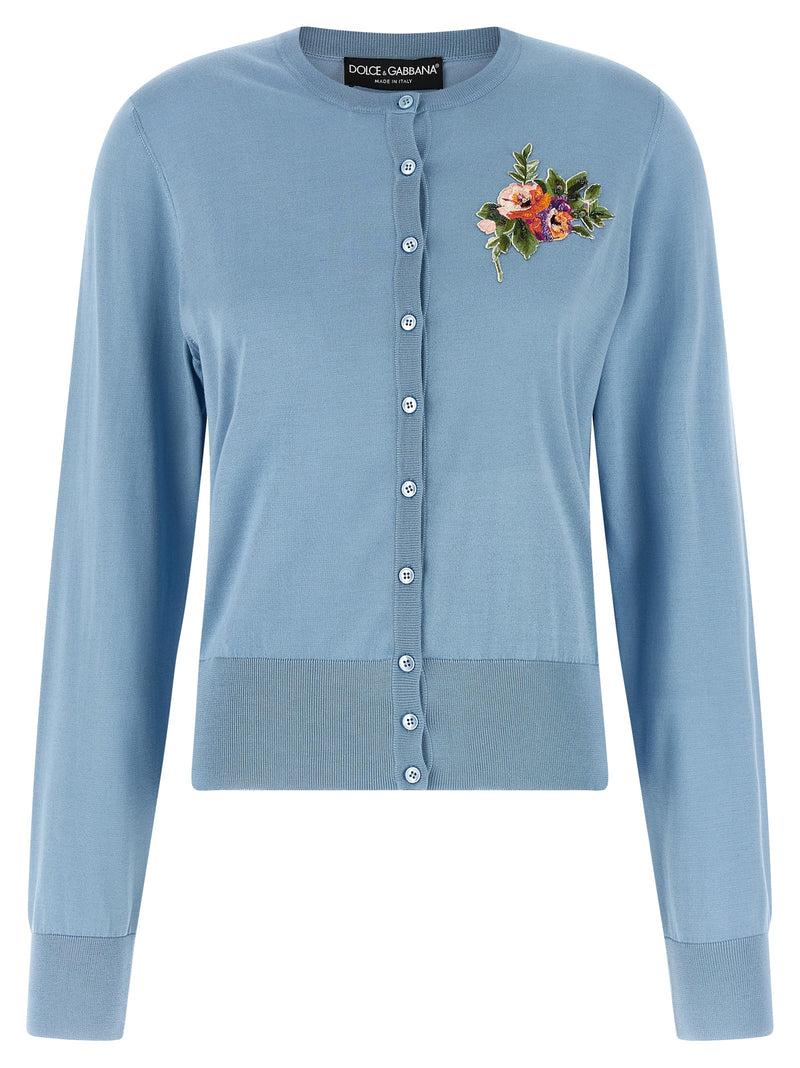 Dolce & Gabbana Floral Embroidery Cardigan | Urbalenti™ NYC