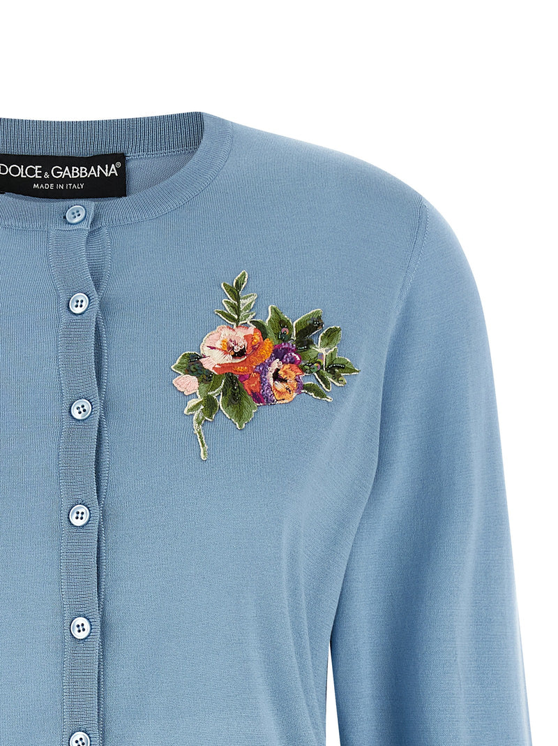 Dolce & Gabbana Floral Embroidery Cardigan | Urbalenti™ NYC