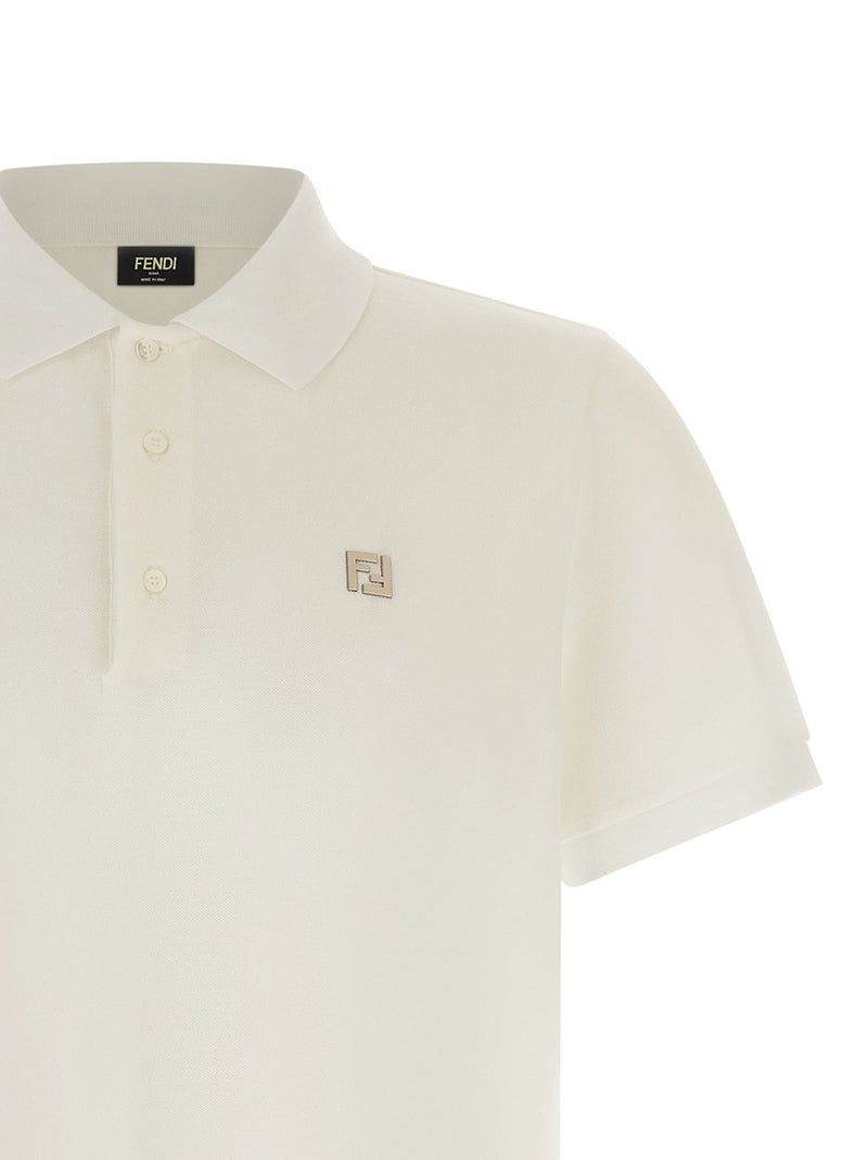 Fendi Fendi Ff Metallic Logo Polo Shirt