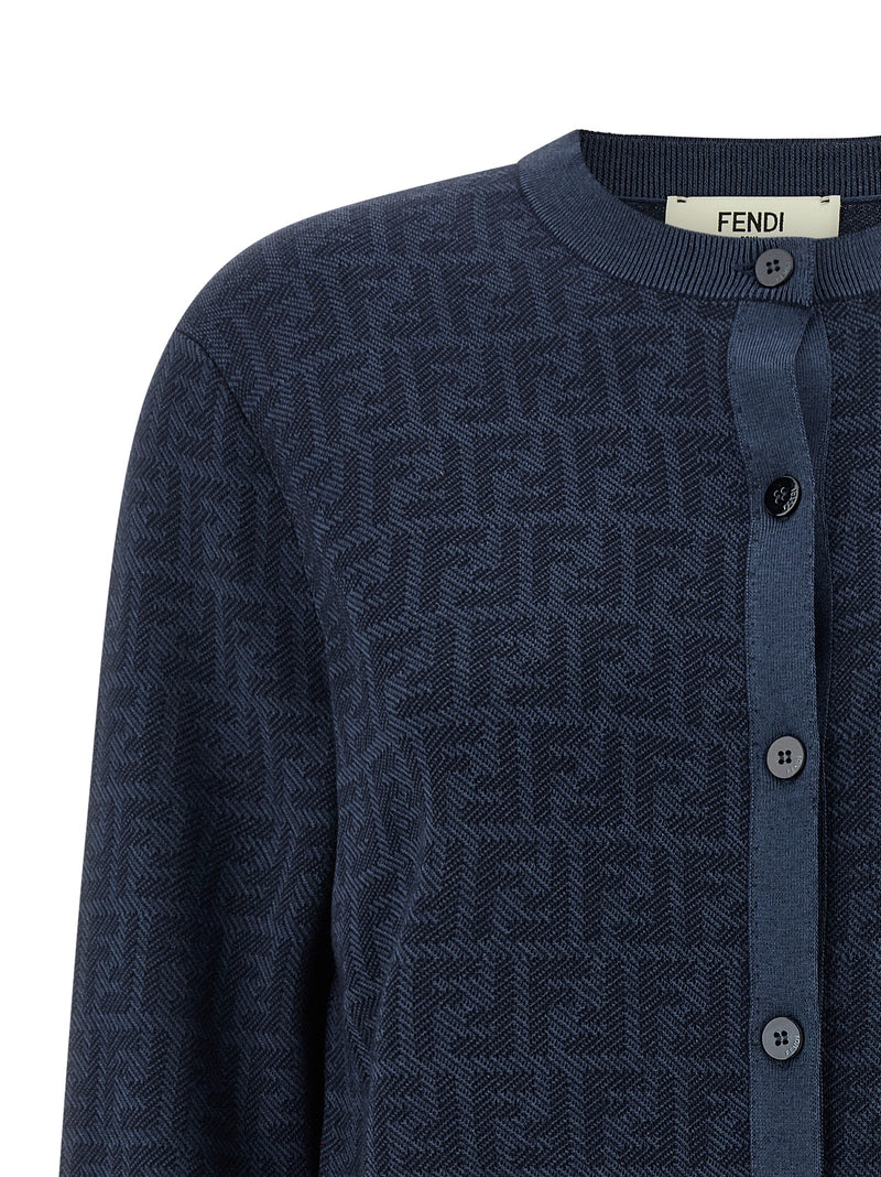 Fendi Ff Wool Cardigan - Style 6AYM1F1UKI | Urbalenti™ NYC