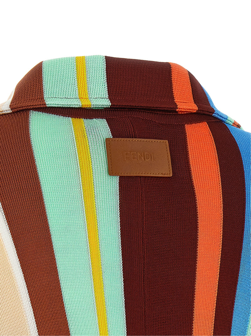 Fendi Fendi Striped Poncho With Fringes