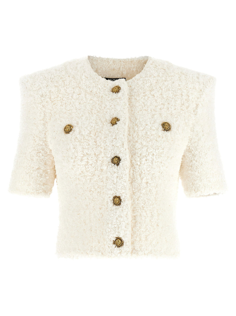 Balmain Balmain Cardigan Tweed Plumetis