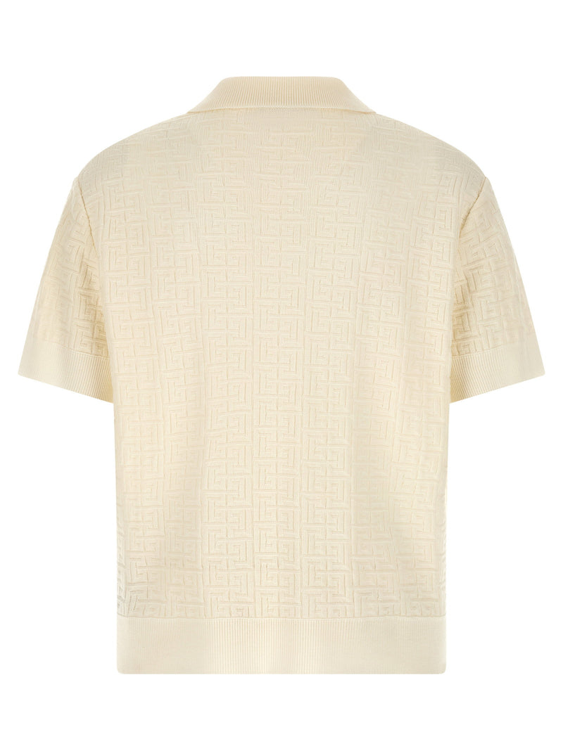 Balmain Balmain Monogram Jacquard Polo Shirt