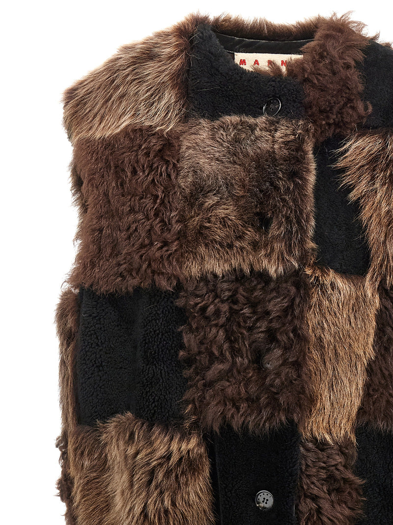 Marni Long Shearling Vest - Style LM124ROM88 | Urbalenti™ NYC