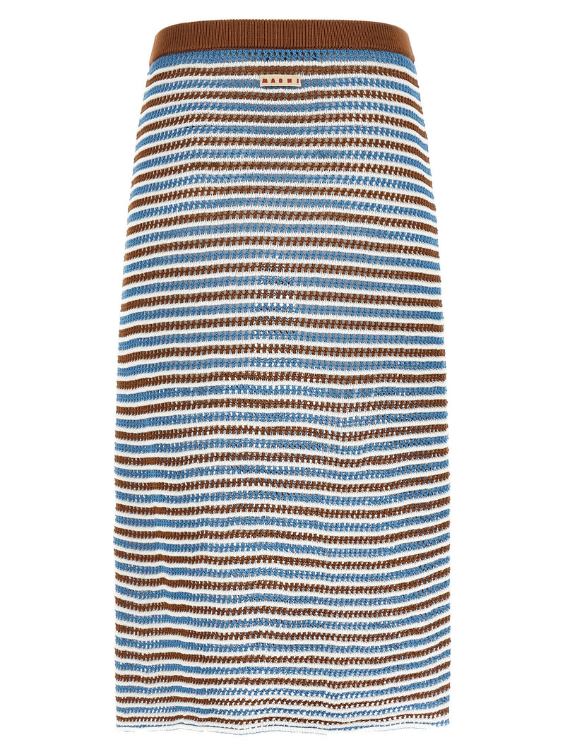 Marni Marni Striped Crochet Skirt