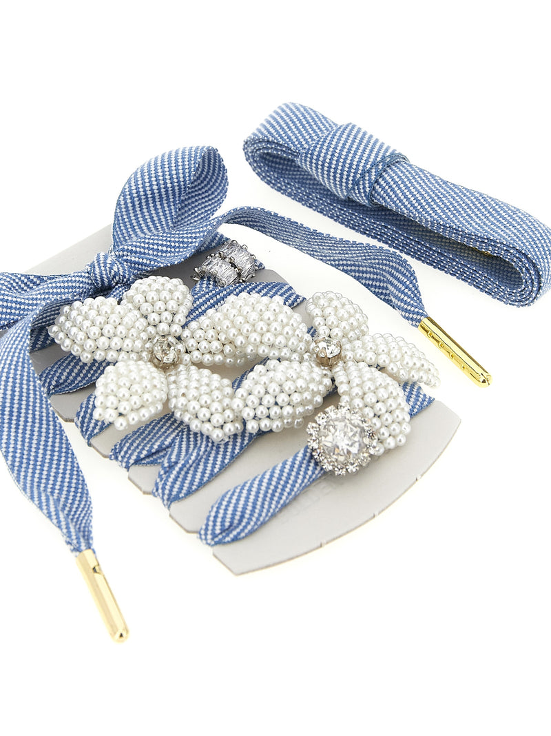 Golden Goose Skin Vintage Shoelaces Variant 2 with Pearly Floral Charms | Urbalenti™ NYC