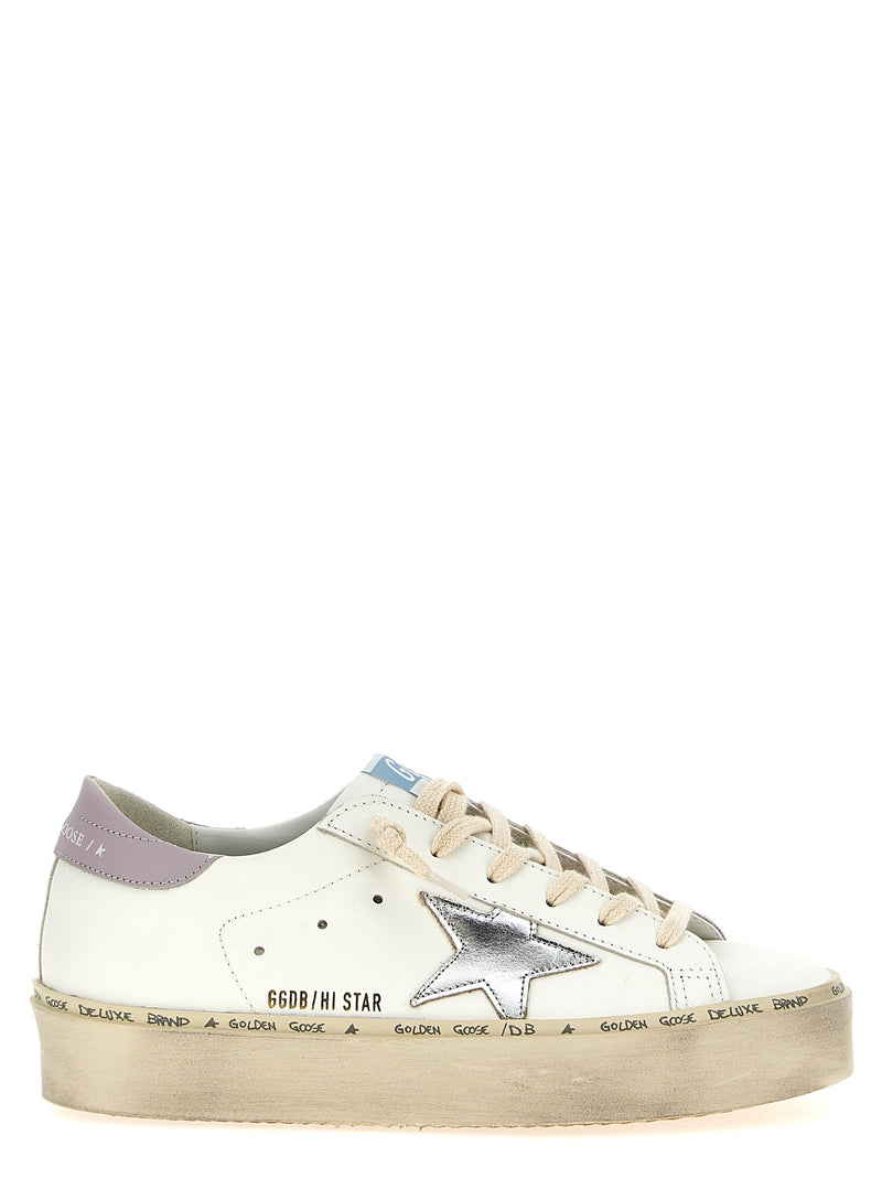 Golden Goose Hi Star Sneakers - Leather Logo Print | Urbalenti | Urbalen... | Urbalenti™ NYC
