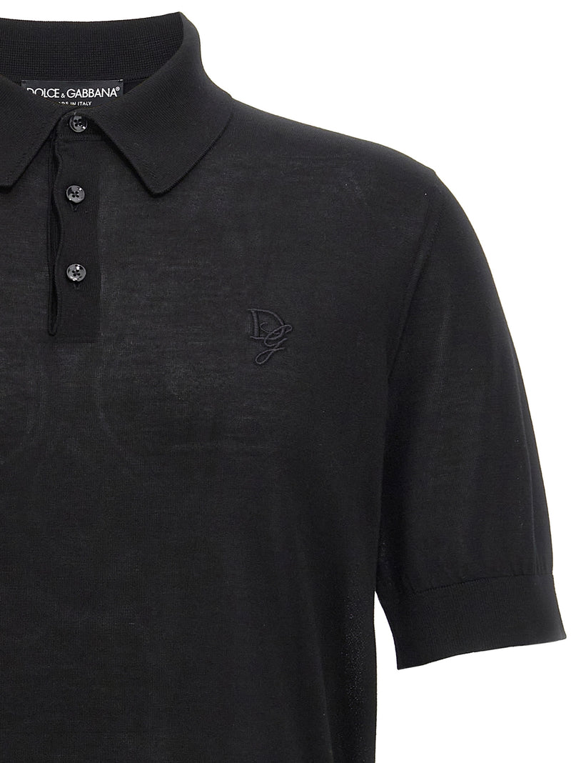 Dolce & Gabbana Knitted Polo Shirt - Silk Logo Embroidery | Urbalenti |... | Urbalenti™ NYC